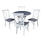 International Concepts 36 in. Solid Wood Round Top Pedestal Dining Table with 4 Dining Chairs in White/Heather Gray K05-36RT-27B-C613-4 - alternate 1